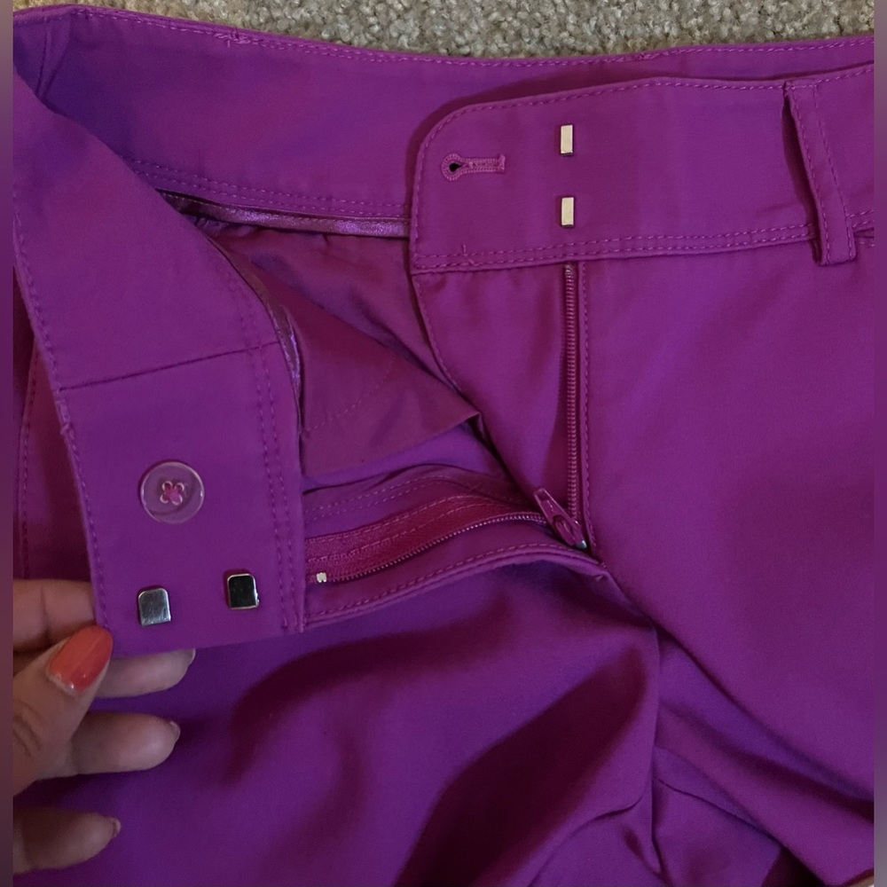 WHBM Slim Ankle Twilight Plum Pants size 0R - Picture 10 of 12
